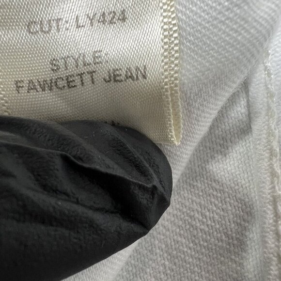 Reformation White Fawcett Jeans Womens Size 28/6 USA High Rise Wide Leg Raw Hem - Picture 14 of 16